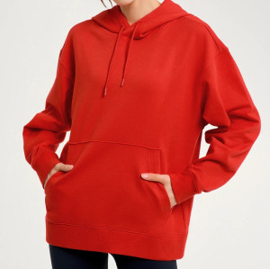 Custom cotton fleece everyday hoodies for women with big kangaroo pockets