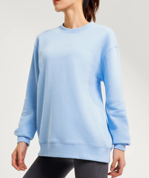 Custom fleece cotton crew neck sweatshirts for women relaxed fit hoodies