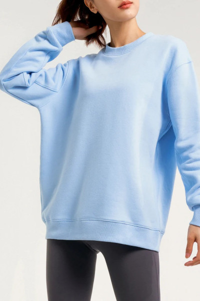 Custom fleece cotton crew neck sweatshirts for women relaxed fit hoodies