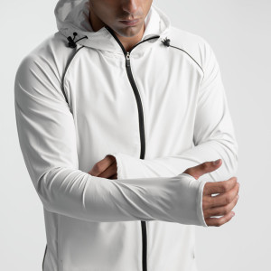 Mens Dry-Fit Long Sleeve Full Zip Hoodie , Sports Jacket- Athletic Running Jacket