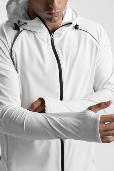 Mens Dry-Fit Long Sleeve Full Zip Hoodie , Sports Jacket- Athletic Running Jacket