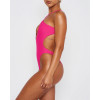 Custom cross neck sexy hot pink one piece swimwear