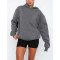 Oversized cotton fleece women's hoodies with kangaroo pockets