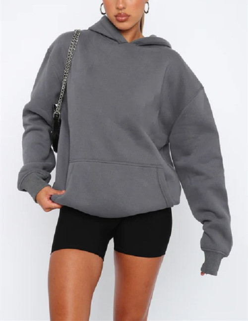 Oversized cotton fleece women's hoodies with kangaroo pockets
