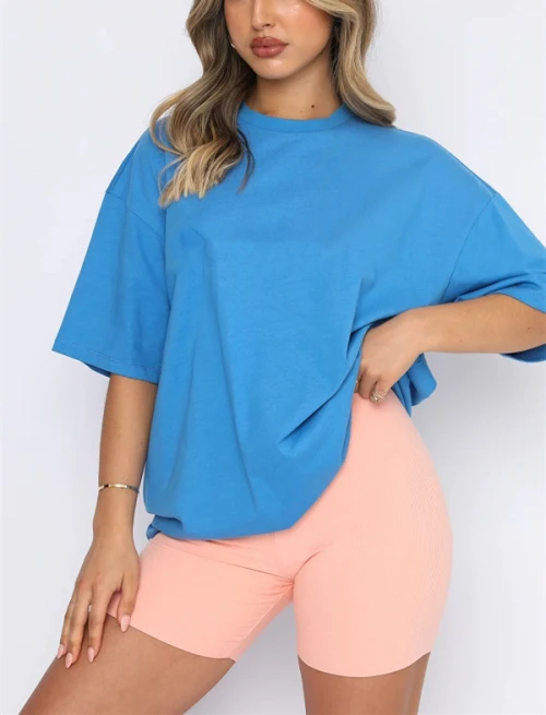 Custom crew neck 100%cotton oversized t shirts for women