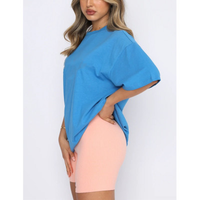 Custom crew neck 100%cotton oversized t shirts for women