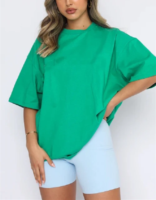 Custom crew neck 100%cotton oversized t shirts for women
