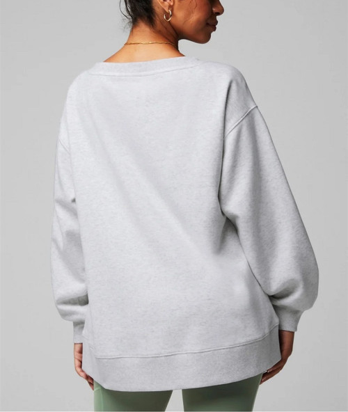 Custom crew neck cozy fleece sweatshirts cotton off-shoulder oversized hoodies