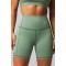 High waisted compressive yoga shorts with side mesh pockets flattering biker shorts for women