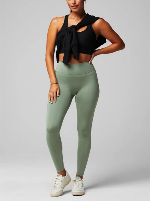 Custom high waisted no front seam yoga leggings with hidden pockets