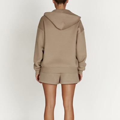 Women's Sweatsuit 2 Piece Outfits Cropped Zip Up Hoodie and Drawstring Waist Shorts Set