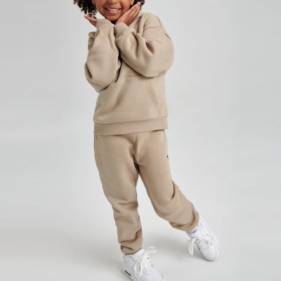 Youth 2Pcs Brushed Fleece Sweatsuit Hooded Pullover Tracksuit KidsSweatshirt,  Girls Outfits Set
