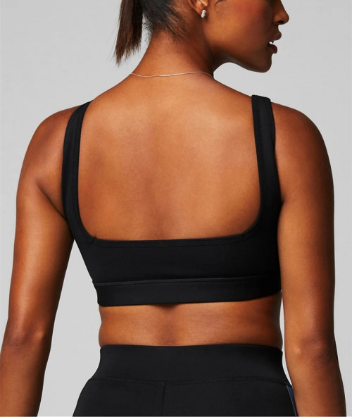 Custom nylon spandex zipper sports bra medium support yoga bralette for women