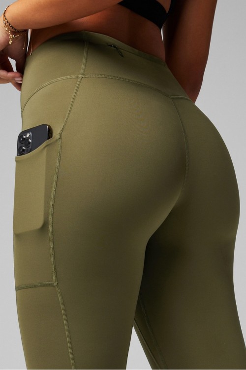High quality performance pocket leggings compressive no front seam butt lifting yoga leggings