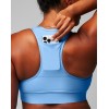 Custom scoop neck racerback sports bra with back phone pockets