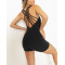 Custom back cross one piece yoga jumpsuits scoop neck short yogasuits