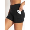 Custom booty biker shorts with side pockets high waist performance yoga shorts