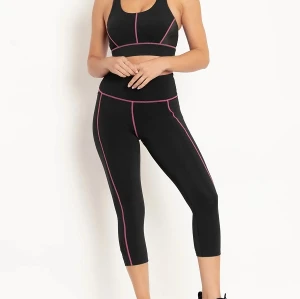High waist moisture-wicking fitness tights color block yoga capris