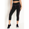 High waist moisture-wicking fitness tights color block yoga capris