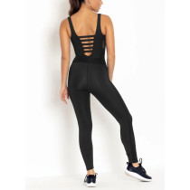 Custom one piece full length jumpsuits sexy v neck yoga jumpsuits