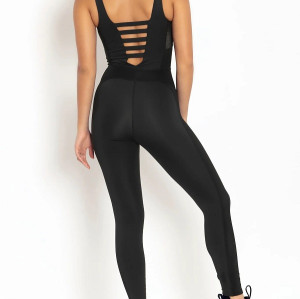 Custom one piece full length jumpsuits sexy v neck yoga jumpsuits