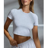 Custom slim fit cropped women t shirts crew neck cotton shirts