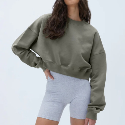 Women's Long Sleeve Sweatshirts Crewneck Cropped Pullover Tops, Pullover sweatshirt