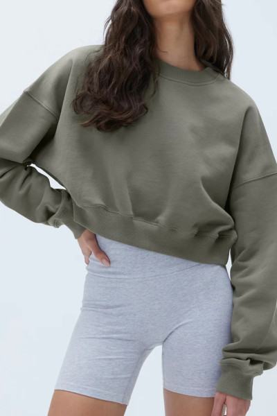 Women's Long Sleeve Sweatshirts Crewneck Cropped Pullover Tops, Pullover sweatshirt