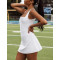 Custom square neck tennis dress with undershort u back tennis clothing