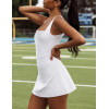 Custom square neck tennis dress with undershort u back tennis clothing