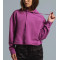 Custom women's cropped hoodies with drawstring cotton fleece sweatshirts