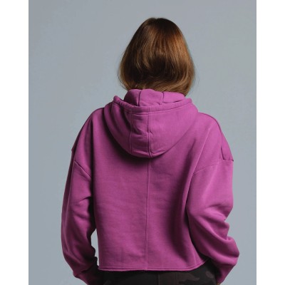 Custom women's cropped hoodies with drawstring cotton fleece sweatshirts