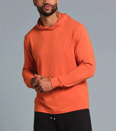 Custom slim fit hooded sweatshirts athleisure hoodies lightweight men's pullover