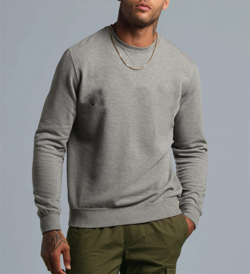 Custom cree neck hoodie for men cotton fleece athleisure sweatshirts