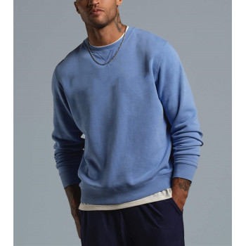 Custom cree neck hoodie for men cotton fleece athleisure sweatshirts