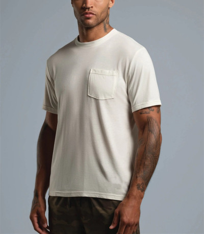 Custom breathable cotton t shirts for men with pockets crew neck basic t shirts