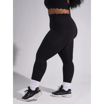 Plus size tummy control scollap sports leggings flattering butt lifting yoga leggings