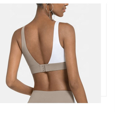 Sports Bras for Women, Comfortable Yoga Bra with Removable Pads, contrast color yoga bra