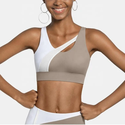 Sports Bras for Women, Comfortable Yoga Bra with Removable Pads, contrast color yoga bra