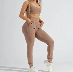 Soft fleece slim fit high waisted running sweatpants for ladies women's cotton joggers