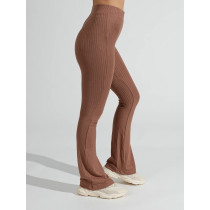 Custom ribbed booty pants for women athleisure flared bottom