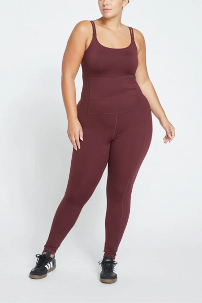 Custom plus size nude feeling one piece jumpsuits classic fitness jumpsuits