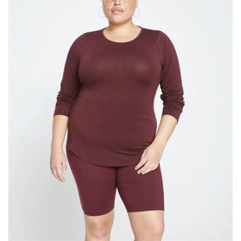 Long sleeve light weight layer for women with curved hem breathable t shirts