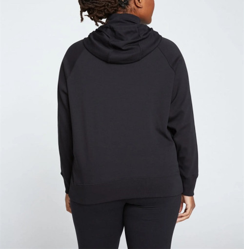 Custom high neck cotton hoodies with kangaroo pockets basic hooded sweatshirts