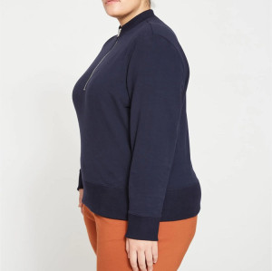 1/4 zipper sweatshirts plus size women's pullovers