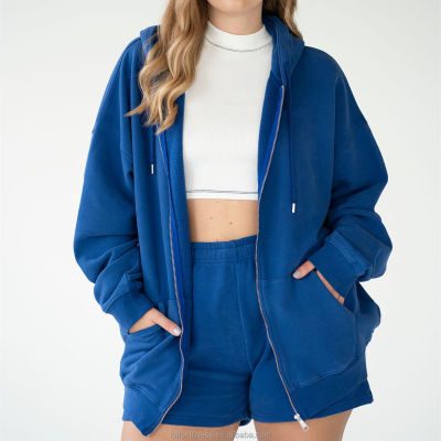 Women 2 Piece Outfits Oversized Sweatshirt Shorts Lounge Casual Tacksuit Matching Sets