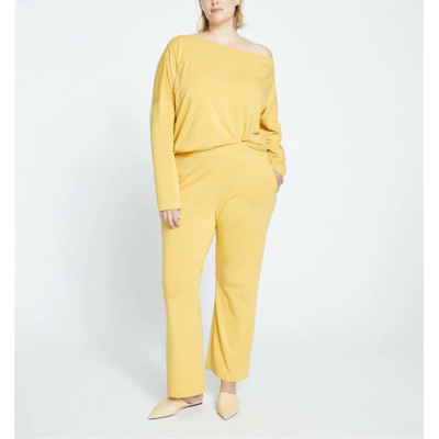 Custom modal loungewear sets 2 pcs sweatshirts lightweight breathable Lounge top and flared pants