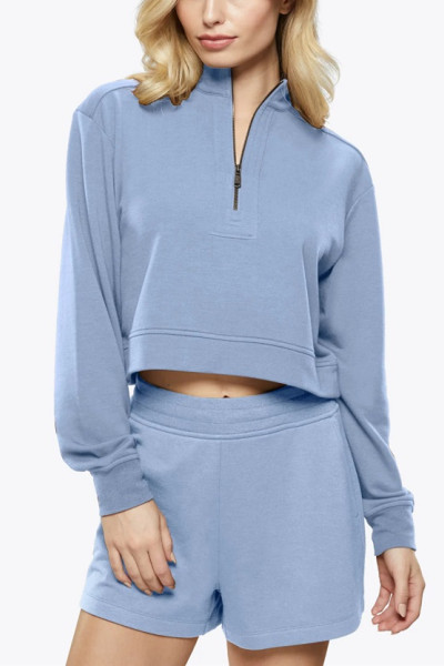 Custom 1/2 zipper sweatshirts loose fit cropped hoodies