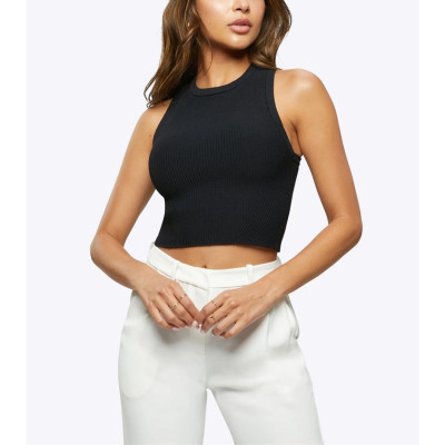 Custom ribbed racerback tank top moisture-wicking nylon spandex sports tank