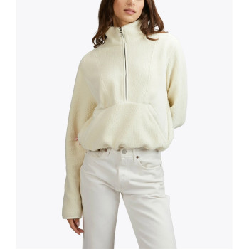 Polar fleece 1/2 zip sweatshirts with kangaroo pockets